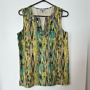 🎉4/30$🎉 Vibrant Boho Sleeveless Top – Size Medium 💛